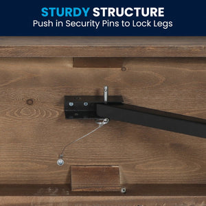 English Elm HERCULES 60" x 12" Rustic Solid Pine Folding Bench with Locking Legs for Farmhouse Charm & Versatility XA-B-60X12-GG