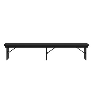 English Elm HERCULES Solid Pine Farmhouse Folding Bench - Durable, Stylish, and Perfect for Indoor or Event Use Black Wash XA-B-96X12-L-BW-GG