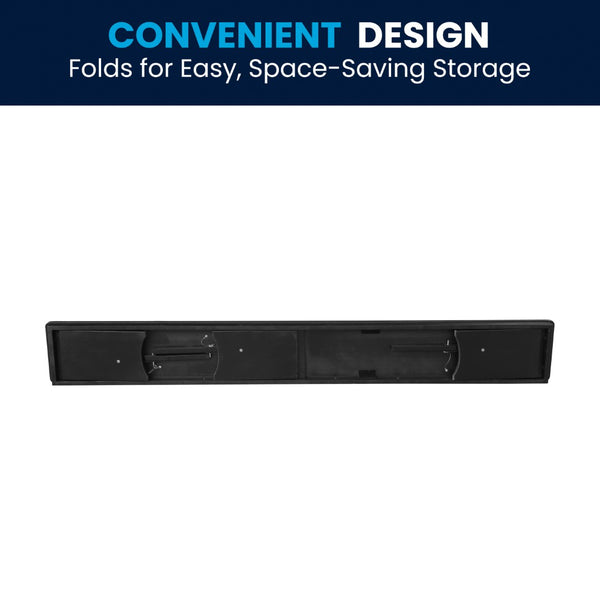 English Elm HERCULES Solid Pine Farmhouse Folding Bench - Durable, Stylish, and Perfect for Indoor or Event Use Black Wash XA-B-96X12-L-BW-GG