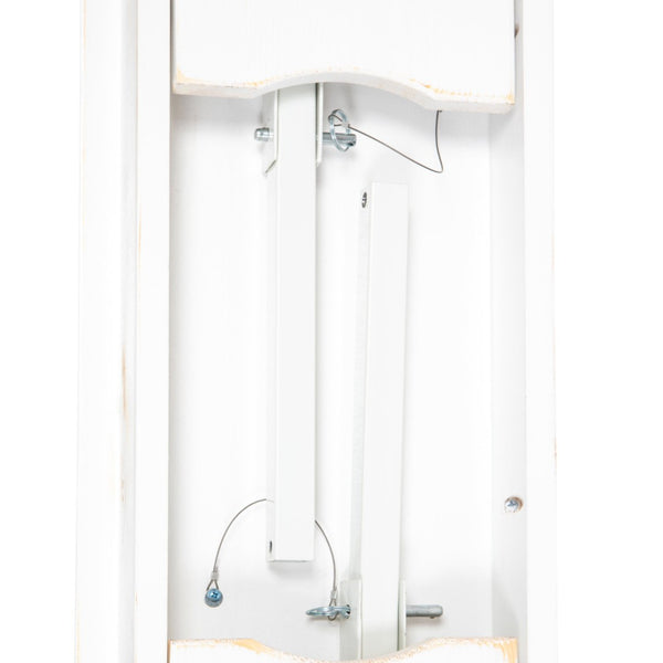 English Elm HERCULES Solid Pine Farmhouse Folding Bench - Durable, Stylish, and Perfect for Indoor or Event Use Antique Rustic White 8'L x 12"W XA-B-96X12-L-WH-GG