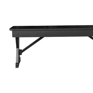 English Elm HERCULES 8' x 12'' Black Wash Solid Pine Folding Bench - Rustic Farmhouse Style for Home & Events XA-B-96X12-L-XLEGS-BW-GG