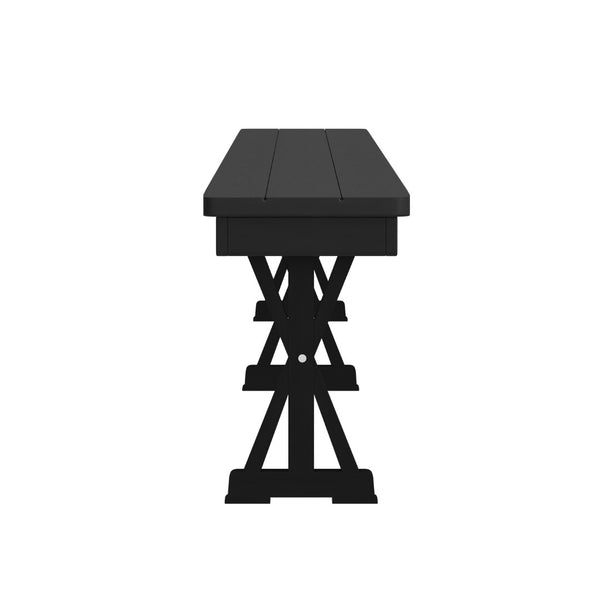 English Elm HERCULES 8' x 12'' Black Wash Solid Pine Folding Bench - Rustic Farmhouse Style for Home & Events XA-B-96X12-L-XLEGS-BW-GG