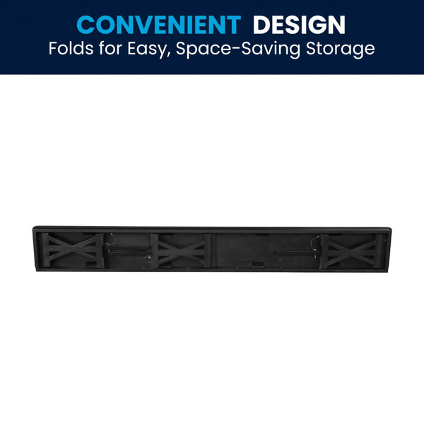 English Elm HERCULES 8' x 12'' Black Wash Solid Pine Folding Bench - Rustic Farmhouse Style for Home & Events XA-B-96X12-L-XLEGS-BW-GG