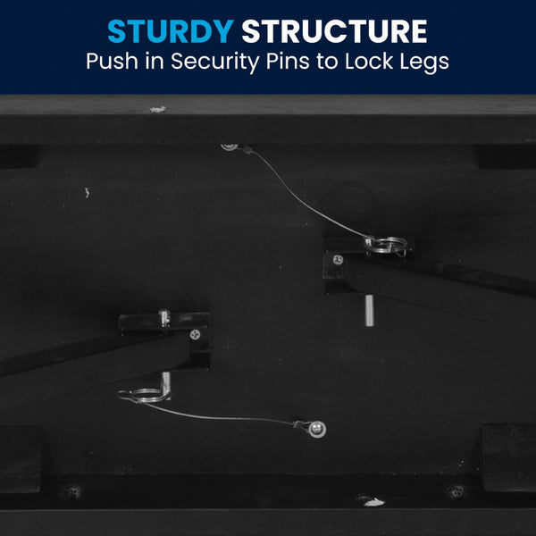 English Elm HERCULES 8' x 12'' Black Wash Solid Pine Folding Bench - Rustic Farmhouse Style for Home & Events XA-B-96X12-L-XLEGS-BW-GG