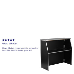 English Elm Amara Portable Foldable Bar for Events - Durable, Compact Design for Caterers and Home Entertainers Black 4' XA-BAR-48-BK-GG