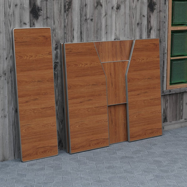 English Elm Amara Portable Foldable Bar for Events - Durable, Compact Design for Caterers and Home Entertainers Maple Woodgrain 4' XA-BAR-48-MPL-GG