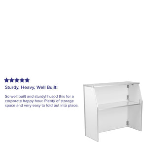 English Elm Amara Portable Foldable Bar for Events - Durable, Compact Design for Caterers and Home Entertainers White 4' XA-BAR-48-WH-GG