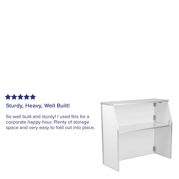 English Elm Amara Portable Foldable Bar for Events - Durable, Compact Design for Caterers and Home Entertainers White 4' XA-BAR-48-WH-GG