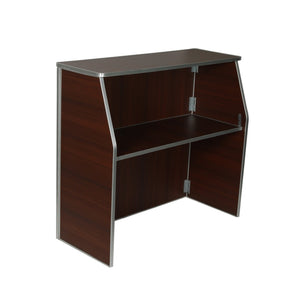 English Elm Amara Portable Foldable Bar for Events - Durable, Compact Design for Caterers and Home Entertainers Walnut Woodgrain 4' XA-BAR-48-WLT-GG