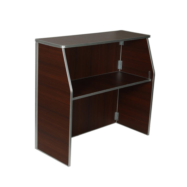 English Elm Amara Portable Foldable Bar for Events - Durable, Compact Design for Caterers and Home Entertainers Walnut Woodgrain 4' XA-BAR-48-WLT-GG