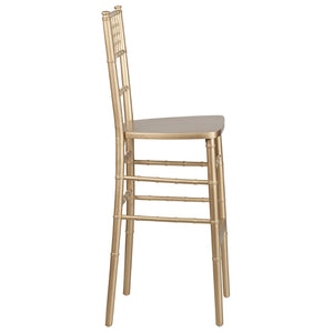English Elm HERCULES Gold Wood Chiavari Barstool - Elegant, Stackable, and Durable for Events & Weddings XA-CH-BAR-GO-GG