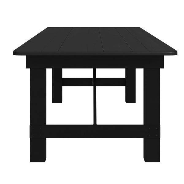 English Elm HERCULES Commercial Farmhouse Folding Table - Durable Solid Pine Design for Dining & Events, 10 Seats Black Wash 9'L x 40"W XA-F-108X40-BW-GG