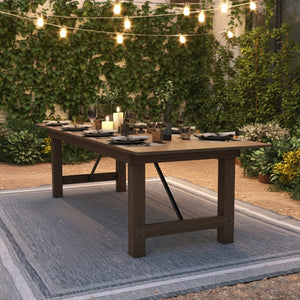 English Elm HERCULES Commercial Farmhouse Folding Table - Durable Solid Pine Design for Dining & Events, 10 Seats Antique Rustic 9'L x 40"W XA-F-108X40-GG