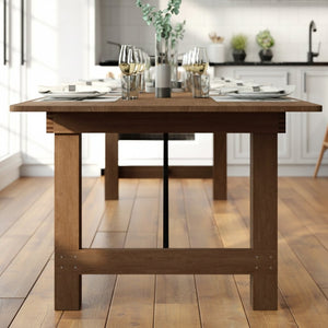 English Elm HERCULES Commercial Farmhouse Folding Table - Durable Solid Pine Design for Dining & Events, 10 Seats Antique Rustic 9'L x 40"W XA-F-108X40-GG