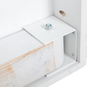 English Elm HERCULES Commercial Farmhouse Folding Table - Durable Solid Pine Design for Dining & Events, 10 Seats Antique Rustic White 9'L x 40"W XA-F-108X40-WH-GG