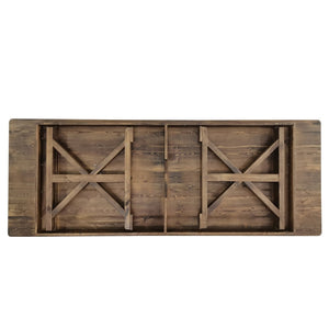 English Elm HERCULES Folding Farm Table - Solid Pine Design with X Legs for Stylish Dining and Easy Storage Antique Rustic 9'L x 40"W XA-F-108X40-XLEGS-GG