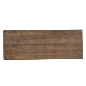 English Elm HERCULES Folding Farm Table - Solid Pine Design with X Legs for Stylish Dining and Easy Storage Antique Rustic 9'L x 40"W XA-F-108X40-XLEGS-GG