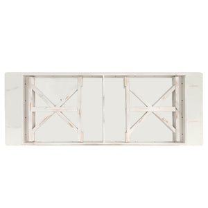 English Elm HERCULES Folding Farm Table - Solid Pine Design with X Legs for Stylish Dining and Easy Storage Antique Rustic White 9'L x 40"W XA-F-108X40-XLEGS-WH-GG