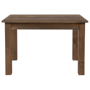 English Elm HERCULES Solid Pine Farm Dining Table – Rustic Charm for Family Meals & Gatherings in Any Space Antique Rustic 30"W x 46"L XA-F-46X30-GG