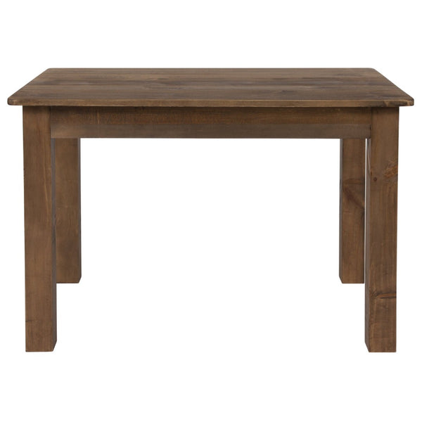 English Elm HERCULES Solid Pine Farm Dining Table – Rustic Charm for Family Meals & Gatherings in Any Space Antique Rustic 30"W x 46"L XA-F-46X30-GG
