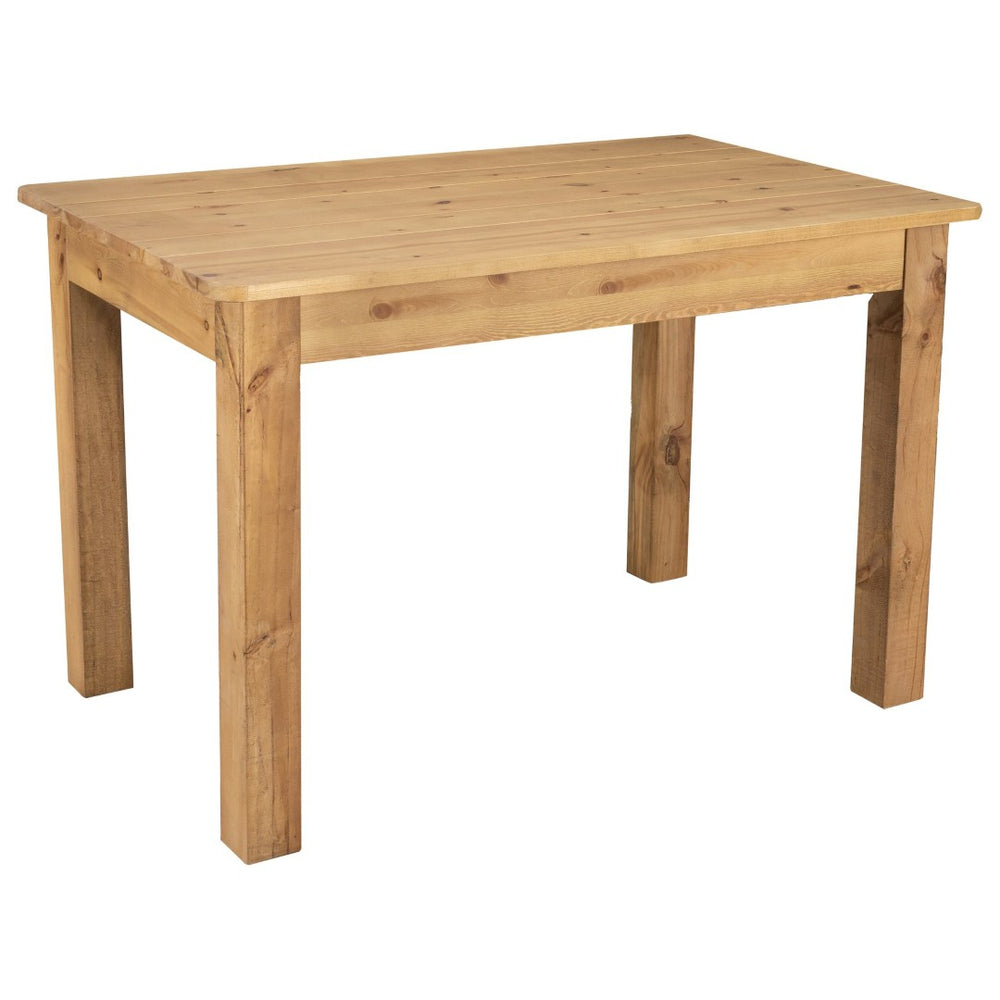 English Elm HERCULES Solid Pine Farm Dining Table – Rustic Charm for Family Meals & Gatherings in Any Space Light Natural 30"W x 46"L XA-F-46X30-LN-GG