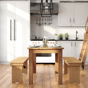 English Elm HERCULES Solid Pine Farm Dining Table – Rustic Charm for Family Meals & Gatherings in Any Space Light Natural 30"W x 46"L XA-F-46X30-LN-GG