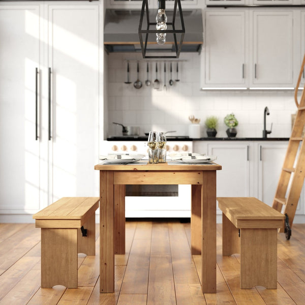 English Elm HERCULES Solid Pine Farm Dining Table – Rustic Charm for Family Meals & Gatherings in Any Space Light Natural 30"W x 46"L XA-F-46X30-LN-GG