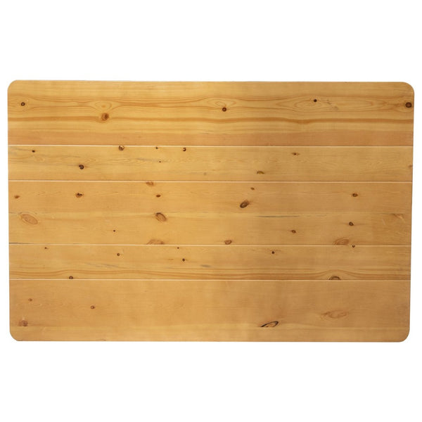 English Elm HERCULES Solid Pine Farm Dining Table – Rustic Charm for Family Meals & Gatherings in Any Space Light Natural 30"W x 46"L XA-F-46X30-LN-GG