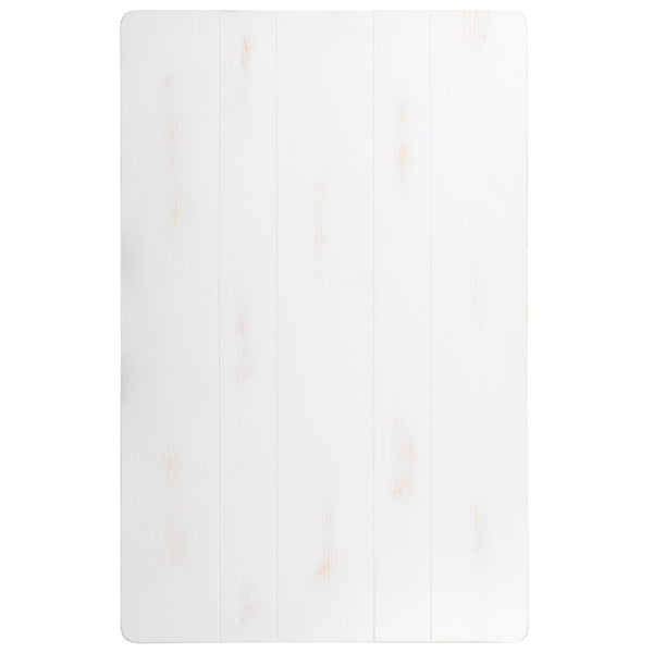 English Elm HERCULES Solid Pine Farm Dining Table – Rustic Charm for Family Meals & Gatherings in Any Space Antique Rustic White 30"W x 46"L XA-F-46X30-WH-GG