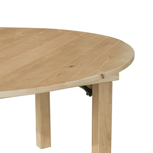 English Elm HERCULES Farmhouse Folding Table - Commercial Grade Solid Pine Dining Table for Events & Gatherings Light Natural 60" Round XA-F-60-RD-LN-GG
