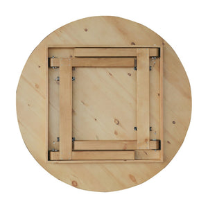 English Elm HERCULES Farmhouse Folding Table - Commercial Grade Solid Pine Dining Table for Events & Gatherings Light Natural 60" Round XA-F-60-RD-LN-GG