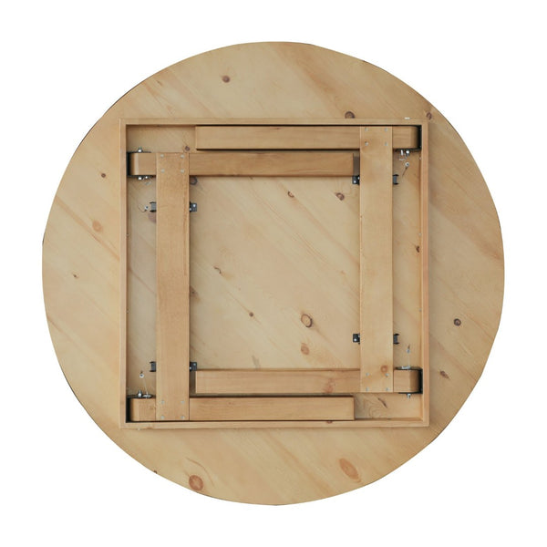 English Elm HERCULES Farmhouse Folding Table - Commercial Grade Solid Pine Dining Table for Events & Gatherings Light Natural 60" Round XA-F-60-RD-LN-GG