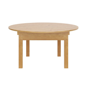 English Elm HERCULES Farmhouse Folding Table - Commercial Grade Solid Pine Dining Table for Events & Gatherings Light Natural 60" Round XA-F-60-RD-LN-GG