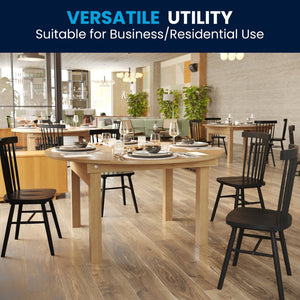 English Elm HERCULES Farmhouse Folding Table - Commercial Grade Solid Pine Dining Table for Events & Gatherings Light Natural 60" Round XA-F-60-RD-LN-GG