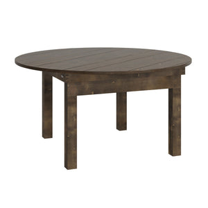 English Elm HERCULES Farmhouse Folding Table - Commercial Grade Solid Pine Dining Table for Events & Gatherings Mahogany 60" Round XA-F-60-RD-MG-GG