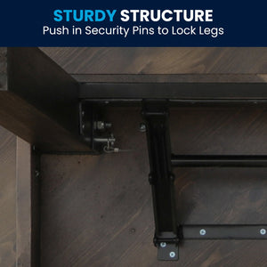 English Elm HERCULES Farmhouse Folding Table - Commercial Grade Solid Pine Dining Table for Events & Gatherings Mahogany 60" Round XA-F-60-RD-MG-GG