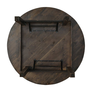 English Elm HERCULES Farmhouse Folding Table - Commercial Grade Solid Pine Dining Table for Events & Gatherings Mahogany 60" Round XA-F-60-RD-MG-GG