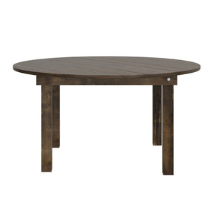English Elm HERCULES Farmhouse Folding Table - Commercial Grade Solid Pine Dining Table for Events & Gatherings Mahogany 60" Round XA-F-60-RD-MG-GG