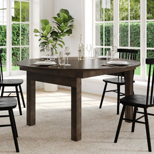 English Elm HERCULES Farmhouse Folding Table - Commercial Grade Solid Pine Dining Table for Events & Gatherings Mahogany 60" Round XA-F-60-RD-MG-GG