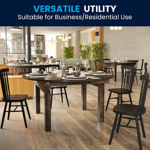 English Elm HERCULES Farmhouse Folding Table - Commercial Grade Solid Pine Dining Table for Events & Gatherings Mahogany 60" Round XA-F-60-RD-MG-GG