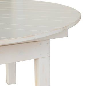 English Elm HERCULES Farmhouse Folding Table - Commercial Grade Solid Pine Dining Table for Events & Gatherings White 60" Round XA-F-60-RD-WH-GG