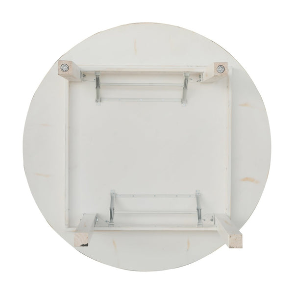 English Elm HERCULES Farmhouse Folding Table - Commercial Grade Solid Pine Dining Table for Events & Gatherings White 60" Round XA-F-60-RD-WH-GG