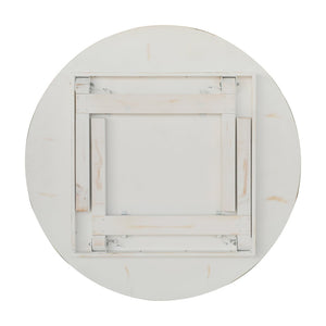 English Elm HERCULES Farmhouse Folding Table - Commercial Grade Solid Pine Dining Table for Events & Gatherings White 60" Round XA-F-60-RD-WH-GG