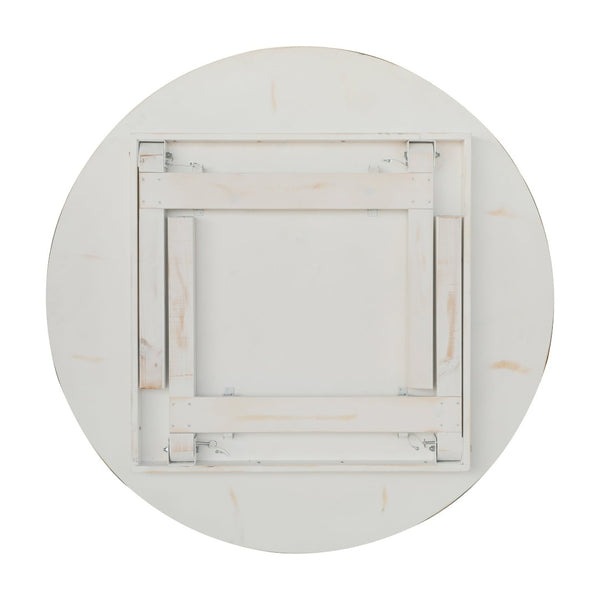 English Elm HERCULES Farmhouse Folding Table - Commercial Grade Solid Pine Dining Table for Events & Gatherings White 60" Round XA-F-60-RD-WH-GG