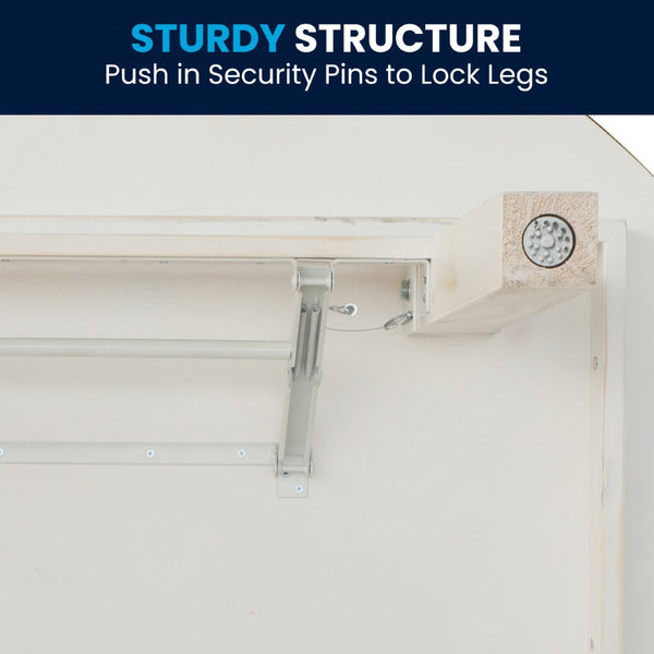 English Elm HERCULES Farmhouse Folding Table - Commercial Grade Solid Pine Dining Table for Events & Gatherings White 60" Round XA-F-60-RD-WH-GG