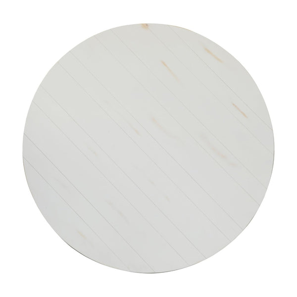 English Elm HERCULES Farmhouse Folding Table - Commercial Grade Solid Pine Dining Table for Events & Gatherings White 60" Round XA-F-60-RD-WH-GG