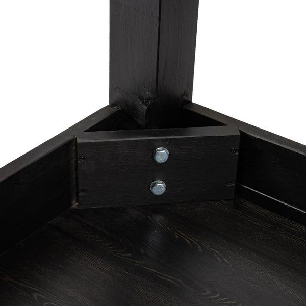 English Elm HERCULES Solid Pine Farm Dining Table - Rustic Charm for Family Gatherings and Everyday Use Black Wash 38"W x 60"L XA-F-60X38-BW-GG