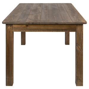 English Elm HERCULES Solid Pine Farm Dining Table - Rustic Charm for Family Gatherings and Everyday Use Antique Rustic 38"W x 60"L XA-F-60X38-GG