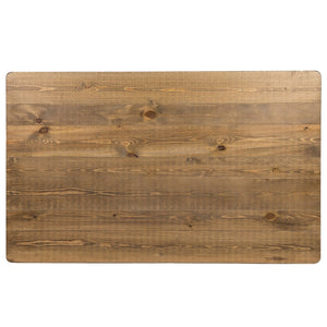 English Elm HERCULES Solid Pine Farm Dining Table - Rustic Charm for Family Gatherings and Everyday Use Antique Rustic 38"W x 60"L XA-F-60X38-GG