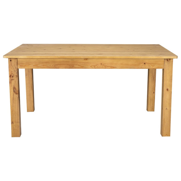 English Elm HERCULES Solid Pine Farm Dining Table - Rustic Charm for Family Gatherings and Everyday Use Light Natural 38"W x 60"L XA-F-60X38-LN-GG